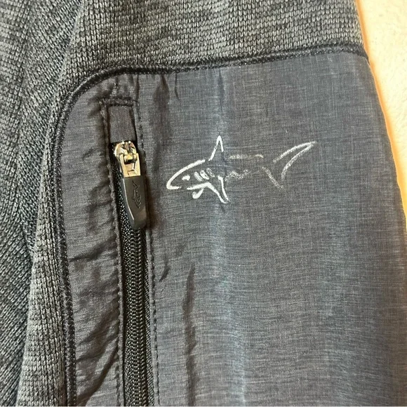 GREG NORMAN Gray Heather Men's M Pullover Sweater 1/4 Button Pocket Golf Fleece - Picture 7 of 16